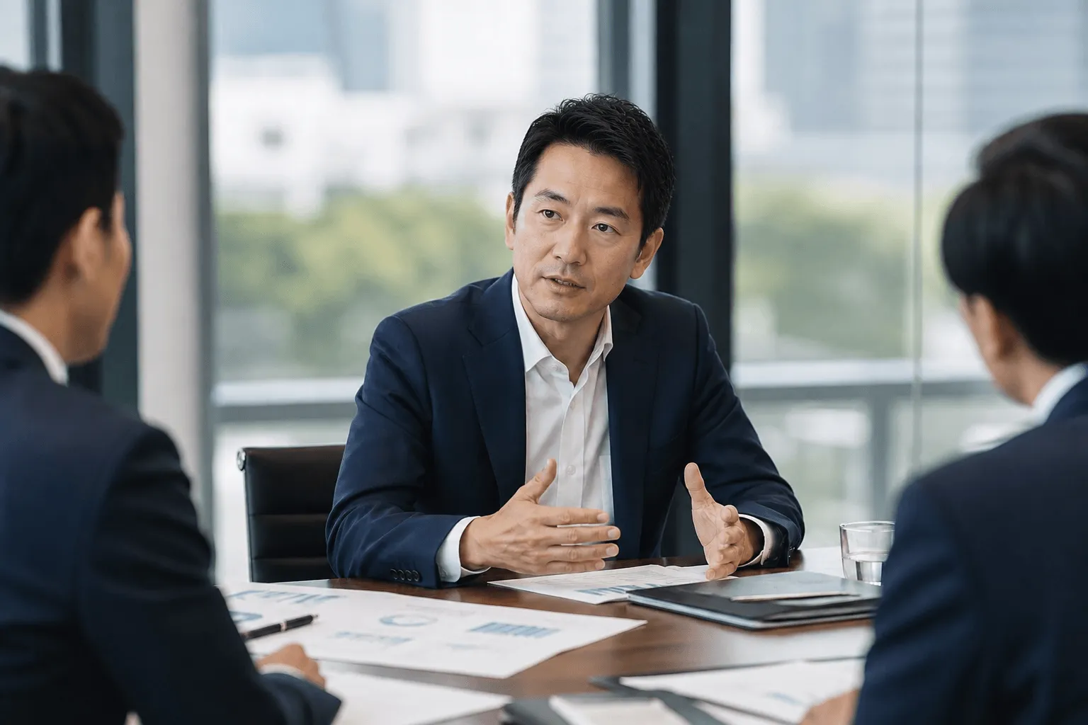 経営会議で方針を確認するCXO・経営幹部